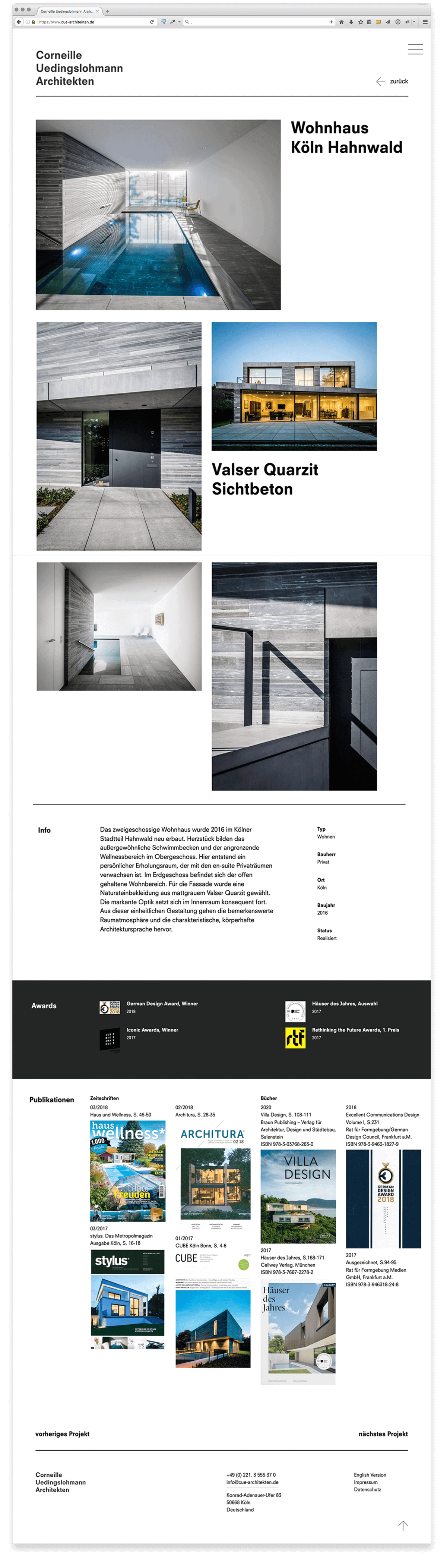 Corneille Uedingslohmann Architekten Webdesign Seite komplett