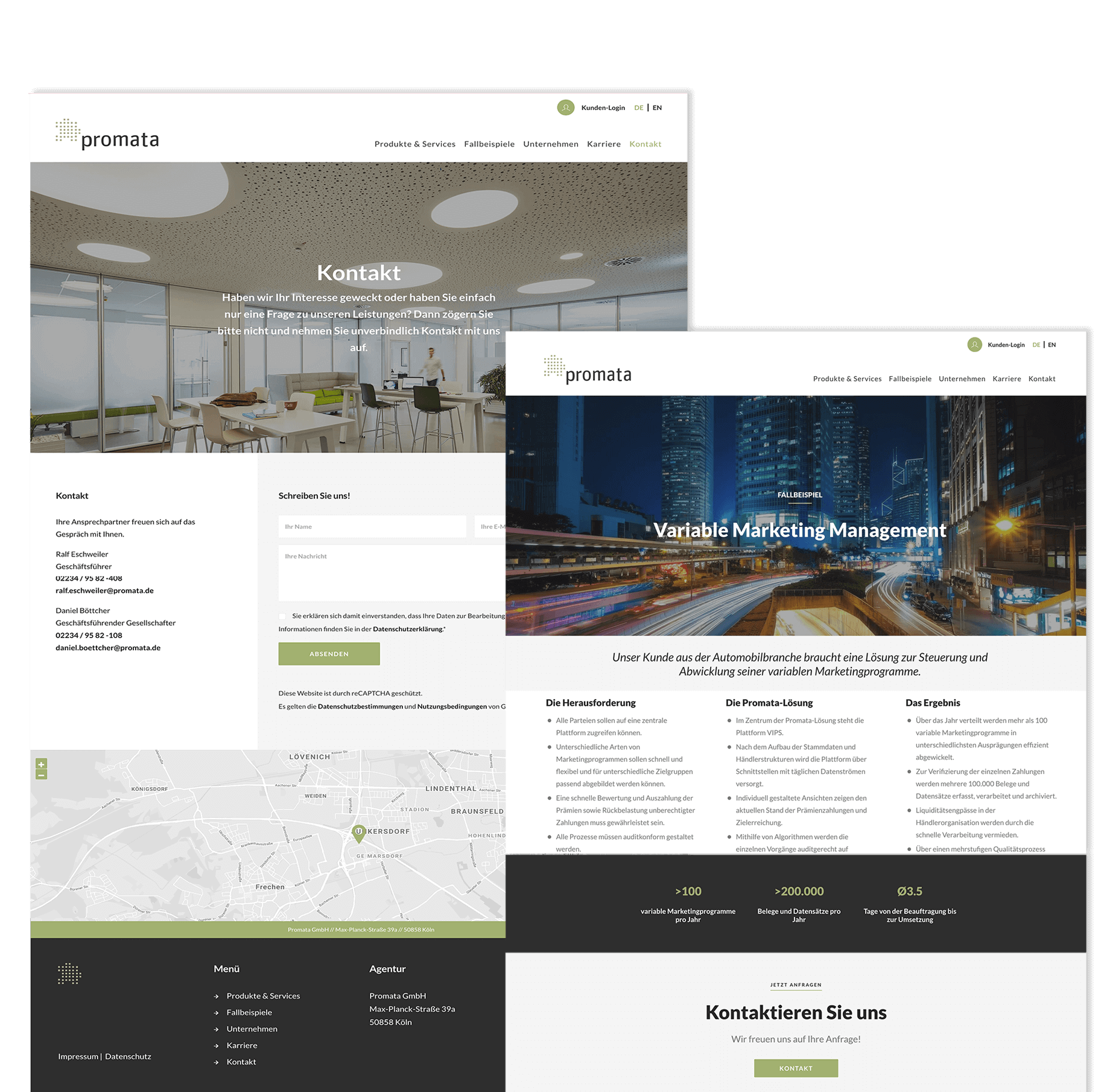 Webdesign für die Promata GmbH